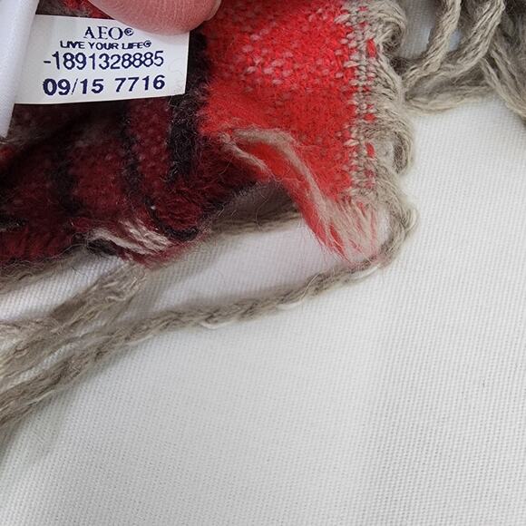 American Eagle Poncho Sweater One Size Aztec Western Open Front Fringe Kimono - Picture 13 of 13